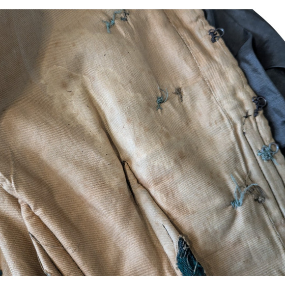 Antique Victorian 1890 Jacket Bodice Leg of Mutton Sleeve Velvet Double Breasted - Picture 6 of 16